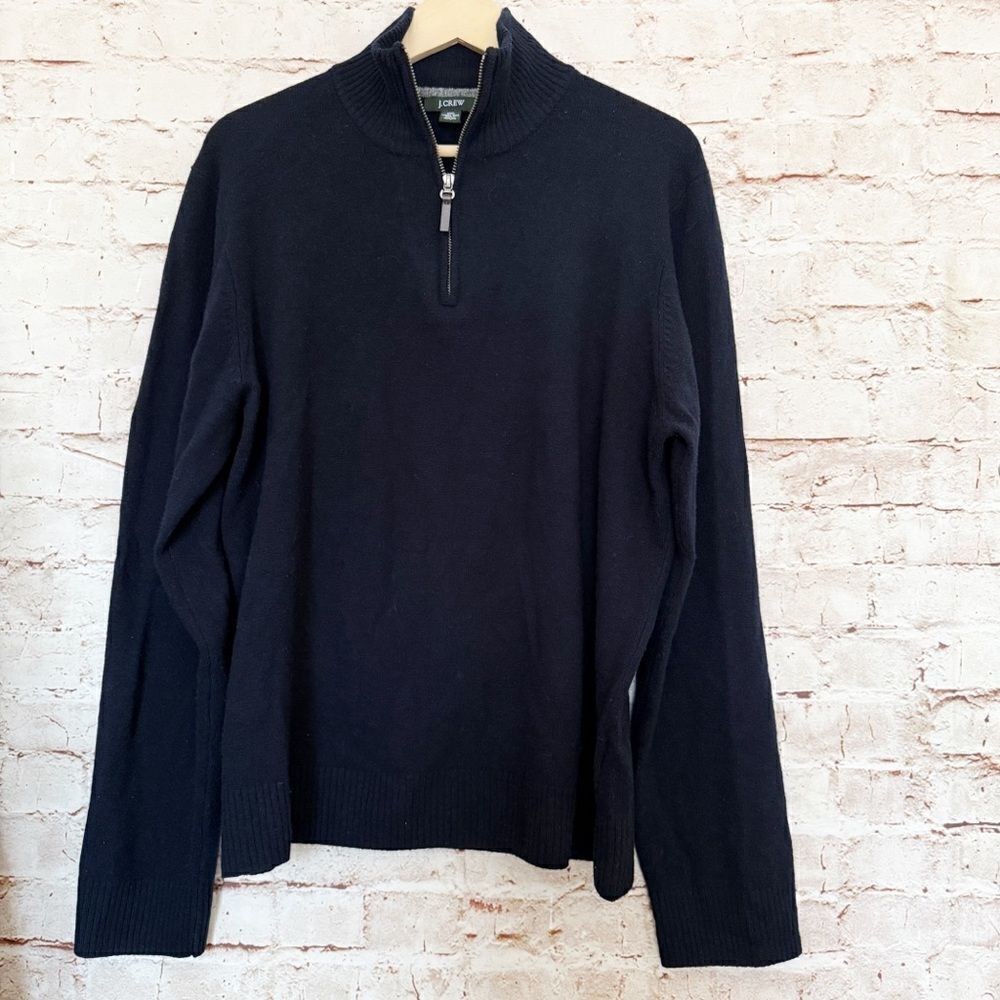 J. Crew mens lambs wool 1/4 zip vintage sweater
